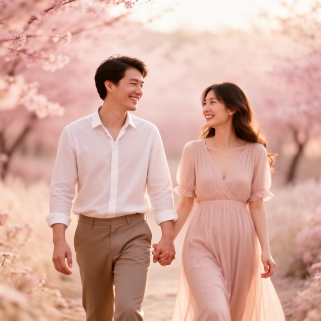 A couple walking together, matched by values and lifestyle